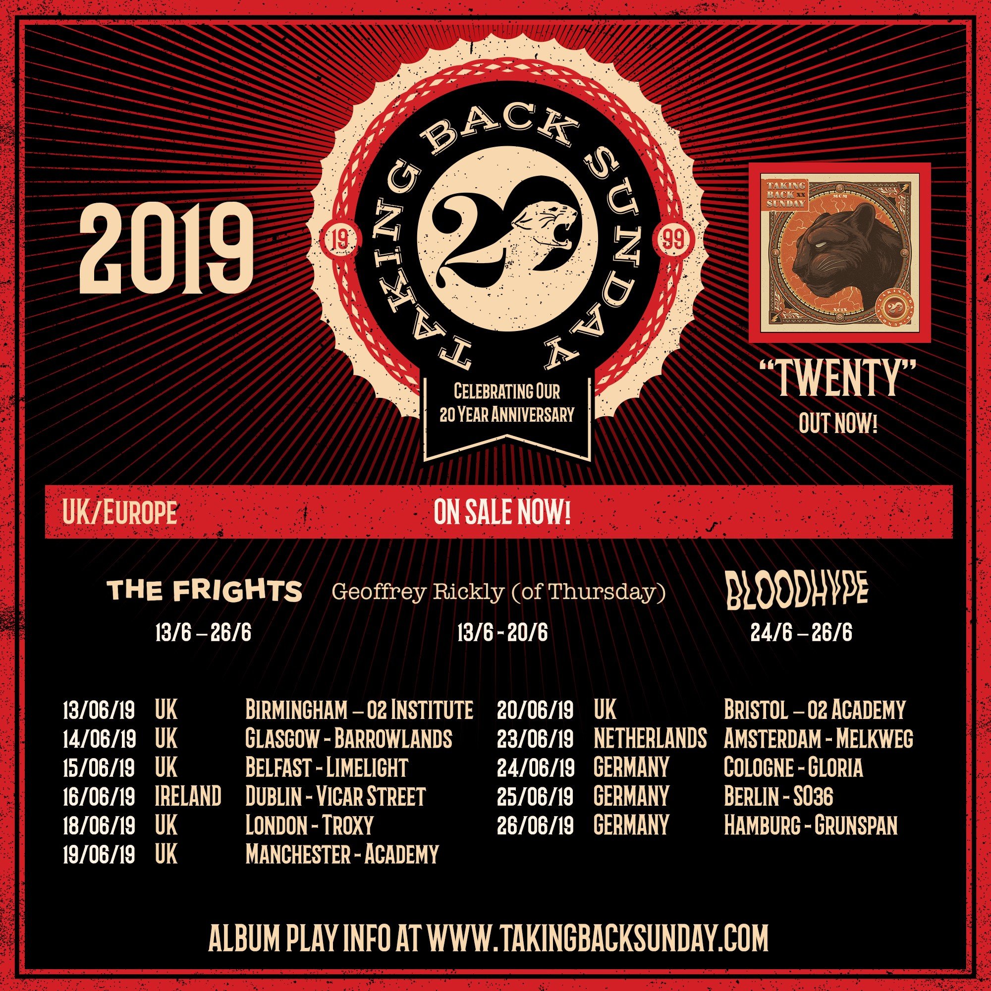 Taking Back Sunday Tour 2019